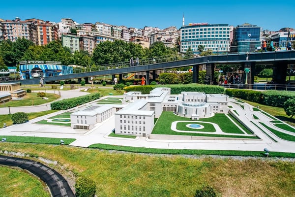 tbmm parliament building in miniaturk park in reduced form